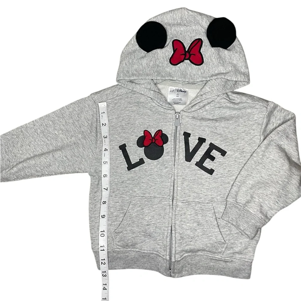 Baby Gap/Disney Collab Gray Minnie Mouse Girls Hoodie-Size 4T/4